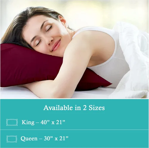 Vista 4 de Juego de 2 fundas de almohada de 600 hilos, 100% algodón egipcio de fibra larga, fundas de almohada suaves y duraderas, fundas de almohada suaves