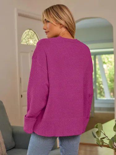 Vista 9 de LILLUSORY - Suéteres sin botones grandes para mujer, suéter mullido, grueso y cálido