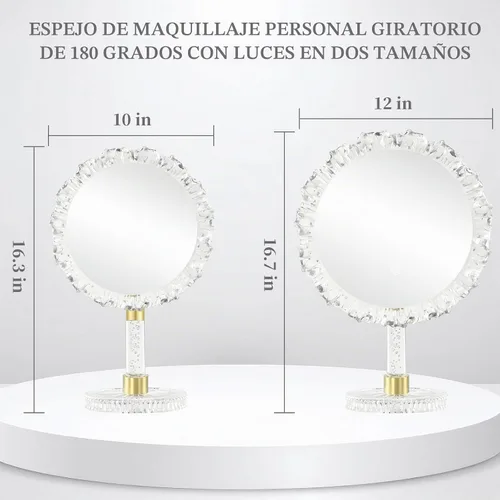 Vista 8 de 10 inch Lighted LED Makeup Mirror with 3 Color Lighting Modes
