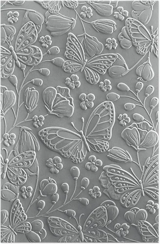 Vista 3 de Spellbinders E3D-055 Hermosa carpeta en relieve 3D de mariposas de la elegante colección Ovals