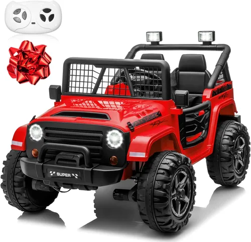 Vista 10 de Auto de paseo de 24 V con control remoto, camión conmutable XL de 2 plazas 4WD/2WD con motor de 4 x 200 W, asiento de 20 pulgadas de ancho, ruedas
