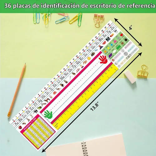 Vista 3 de Fancy Land Placas de referencia para escritorio, manuscrito tradicional