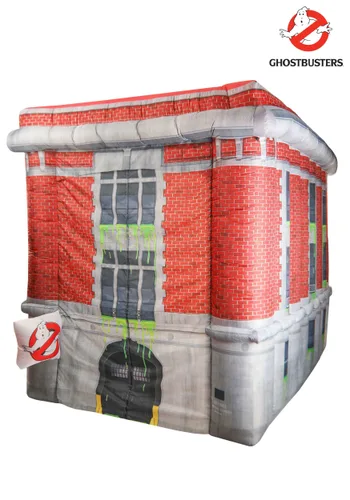 Vista 4 de Decoración Inflable de 9 Pies del Cuartel de Ghostbusters para Halloween Multicolor
