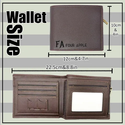 Vista 3 de Aokizkdzsw Cartera personalizada para hombres, carteras de cuero grabadas personalizadas con nombre, regalos personalizados para papá, hombre