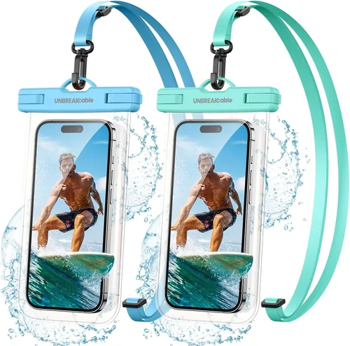 Vista 9 de UNBREAKcable Funda impermeable para teléfono, paquete de 2 fundas impermeables IPX8 para iPhone 17, 16, 15, 14, 13, 12 Pro Max, Samsung S25, S24