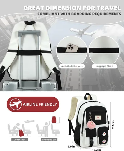 Vista 5 de Hidds Mochilas para laptop de 15.6 pulgadas, mochila escolar para escuela primaria, escuela secundaria, linda mochila antirrobo, mochila de viaje