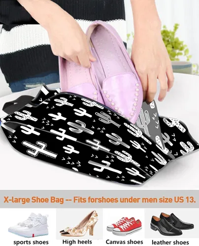 Vista 4 de AKMASK Bolsas de zapatos de viaje para artículos esenciales de viaje, bonitas bolsas de viaje de nailon impermeables para zapatos para hombres