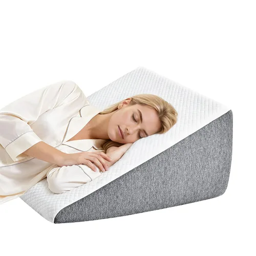 Vista 9 de Almohada de cuña para aliviar el dolor de espalda, almohada de reflujo ácido, almohadas de espuma viscoelástica para dormir, almohada triangular