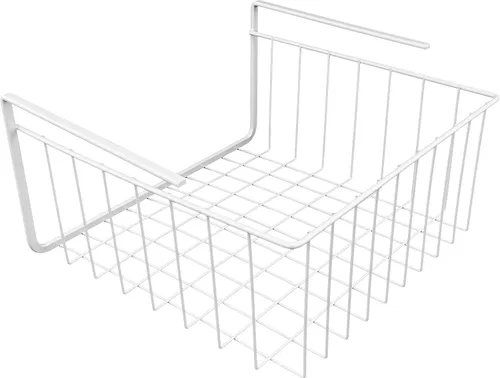 Vista 4 de Cesta Southern Homewares para organizar, para debajo de la estantería, de alambre blanco, Blanco