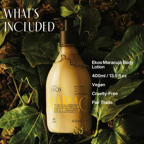 Vista 3 de Natura Maracujá Body Care Duo Bundle - Aceite corporal triple fase de maracuyá y loción corporal aliviadora - Hidratación 24 horas, piel calmante
