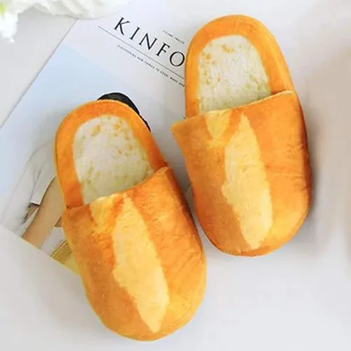 Vista 8 de Shlutesoy - Zapatillas para mujer, para interior o exterior, antideslizantes, de ante cálido, suela suave, diseño de tostadas, color amarillo L