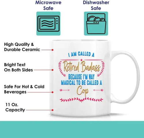 Vista 7 de Memorable Retired Cop Gift, Ideal Father's Day Present for a Proud Cop - Proud Cop Retired Cop 11 Oz White Ceramic Coffee Mug