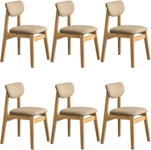 Vista 21 de YVYKFZD Dining Chairs Set, Solid Wood Kitchen Chairs, Upholstered Dining Room Chair with Curved Backrest, Living Room Chair with Removable Fabric