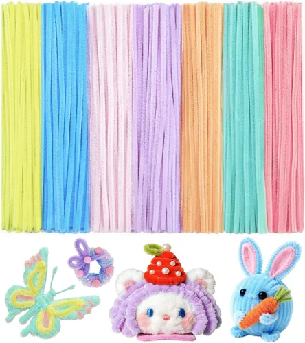 Vista 22 de IOOLEEM Limpiadores de tubería negros, tallos de chenilla para manualidades DIY y decoraciones de fiesta, suministros para arte y manualidades.