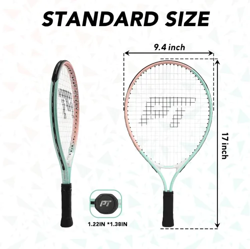 Vista 2 de PICKLETECH Kids Tennis Racket for Junior Toddlers Starter Kit 17-25" Tennis Racquet for Girls and Boys with Carry Bag, Lightweight for Beginners