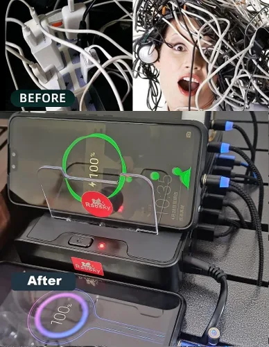 Vista 2 de Serie de carga magnética (micropuntas), solo 4 micro puntas sin cable USB trenzado de nailon, sin cables de carga.