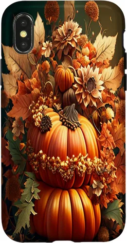 Vista 5 de iPhone 16 Vintage hojas caídas otoño calabaza especia feliz otoño caso