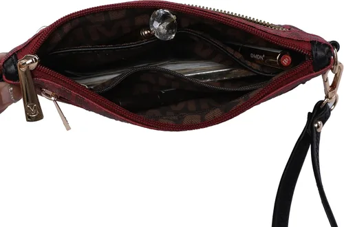 Vista 6 de MKF - Bolso cruzado para mujer, correa para la muñeca, bolso de hombro de piel sintética, bolso de bolsillo pequeño, color negro