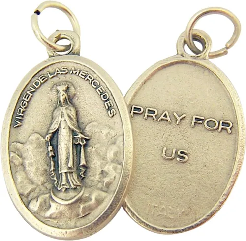 Vista 7 de Catholic Patron Saint Medals Base en tono plateado, 1 pulgada, juego de 2