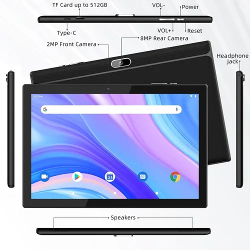 Vista 7 de Tablet Android 15 de 10 pulgadas, tabletas 2 en 1 con teclado/ratón/estuche/lápiz capacitivo, 8 GB de RAM+32 GB ROM/1 TB Expandir Tableta