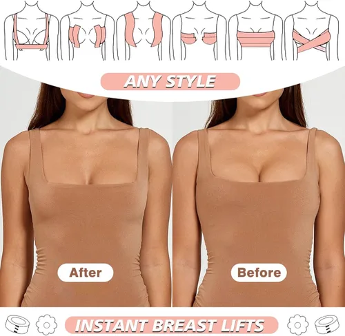Vista 4 de Tripsky XL Breast Lift Tape, BoobTape for Large Breasts,Body Tape for Fashion,Athletic Tape Boobytape &NippleCover for A-GCup