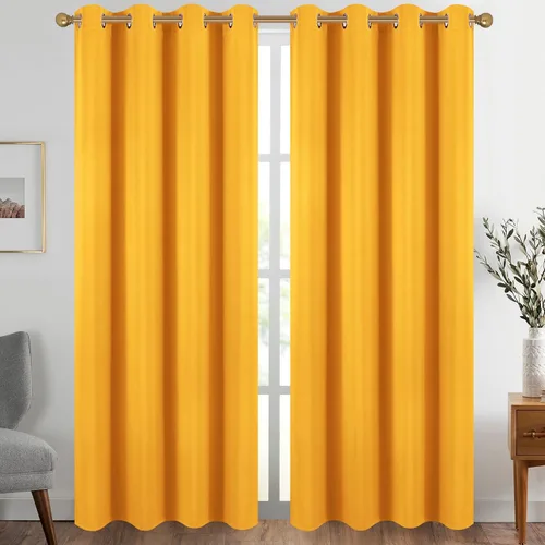 Vista 10 de Diraysid Cortinas opacas beige con ojales para dormitorio, con aislamiento térmico, cortinas de oscurecimiento de habitación, 38 x 54 pulgadas, 2