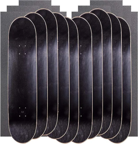 Vista 3 de Cal 7 Tablas de patineta en blanco con agarre, juego de 10
