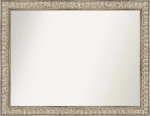 Vista 368 de Amanti Art Espejo de baño plateado para sobre fregadero, 26 x 26 pulgadas, espejo cuadrado de níquel pulido, marco de madera tradicional mediano, se