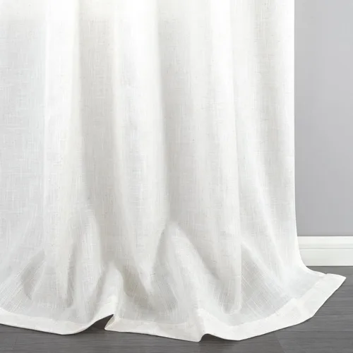 Vista 121 de KOUFALL Juego de 2 cortinas de puerta francesa, cortinas de lino para puerta/ventana, cortina transparente boho para cristal lateral delantero