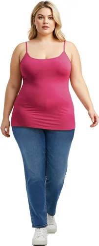 Vista 379 de Emmalise Camisola larga casual básica para mujer, con tirantes ajustables, top en capas
