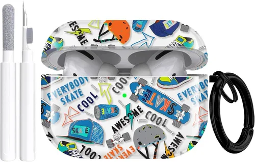 Vista 12 de Gedicht Funda para Airpods Pro con cordón, bonitos zapatos deportivos de dibujos animados, funda protectora de TPU suave resistente para Apple