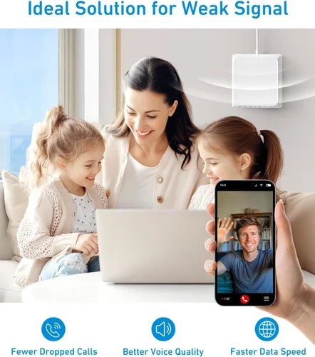 Vista 3 de Amplificador de señal de teléfono celular para Verizon y AT&T Hasta 4,500 pies cuadrados Mejora la señal 4G LTE 5G en la banda 12/13/17