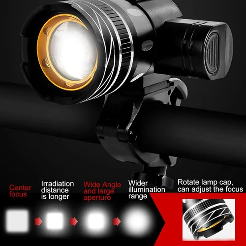 Vista 9 de Faros delanteros para manillar de scooter, luces de bicicleta recargables por USB, kit de luz de tercer engranaje para scooter