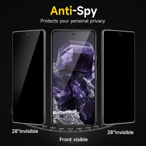 Vista 3 de YWXTW [Paquete de 2] Protector de pantalla de privacidad para Google Pixel 8, protector de pantalla de vidrio templado inastillable para Google