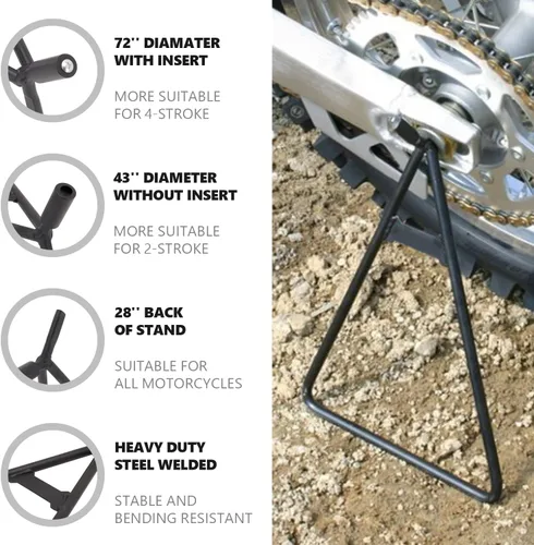 Vista 3 de AnXin Soporte para Motocicleta Soporte para Dirt Bike Pata de Cabra Universal para 80-500cc Supermoto Motocross Enduro Pit Bike - Negro