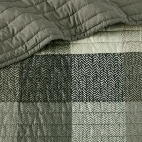Vista 10 de Madison Park Ridge - Juego de funda para sofá cama, diseño reversible con estampado de espiga a cuadros estilo cabaña rústica, ropa de cama de lujo