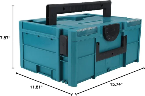 Vista 10 de Bandeja portátil F2, hardware Pla Sto con asa, caja de herramientas apilable para uso doméstico, herramienta ABS con ajuste de doble mango y carga