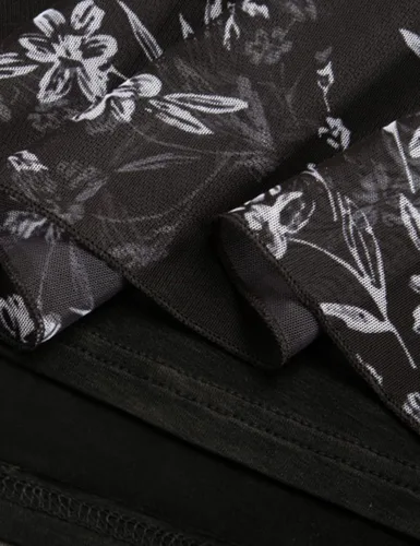 Vista 4 de SeSe Code Vestido de malla elástica con volantes y manga 34 para mujer, vestidos de invitadas de boda