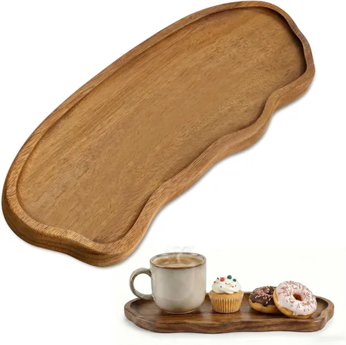 Vista 18 de Bandeja pequeña de madera Bandeja de madera de acacia para tocador, encimera de baño, mesa de café e inodoro Perfecto para joyas, llaves