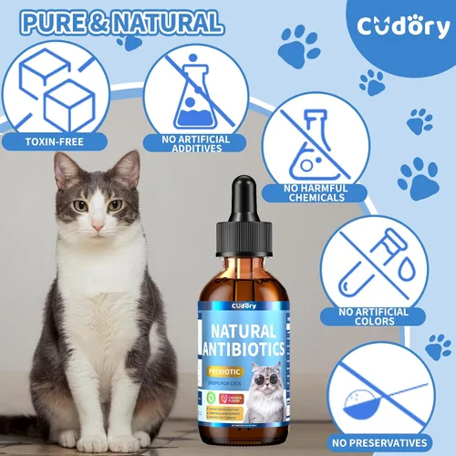 Vista 6 de Antibióticos naturales para gatos, suplemento de antibióticos para gatos para aliviar la picazón de alergias, apoyo inmunológico, problemas de piel