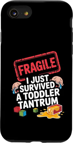 Vista 18 de Fragile I Survived a Toddler Tantrum Funny Parent Graphic Case for iPhone 16