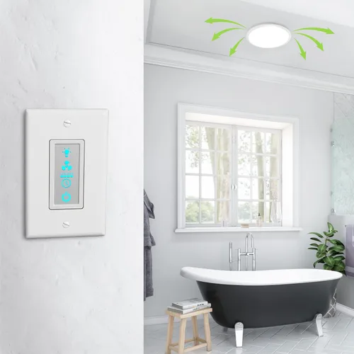 Vista 5 de Homewerks - Interruptor de temporizador de ventilador de baño LCD