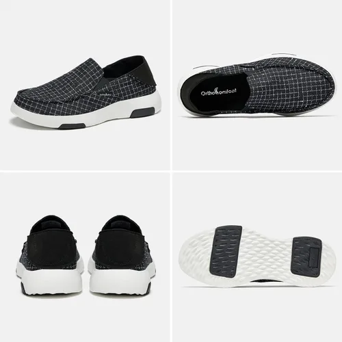 Vista 2 de OrthoComfoot Zapatos sin cordones para mujer con soporte de arco, pantuflas ortopédicas, mocasines para fascitis plantar para aliviar el dolor