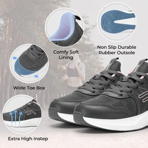 Vista 2 de FitVille DashCore - Tenis de correr para mujer, sin cordones, para fascitis plantar V1 Cross Trainer