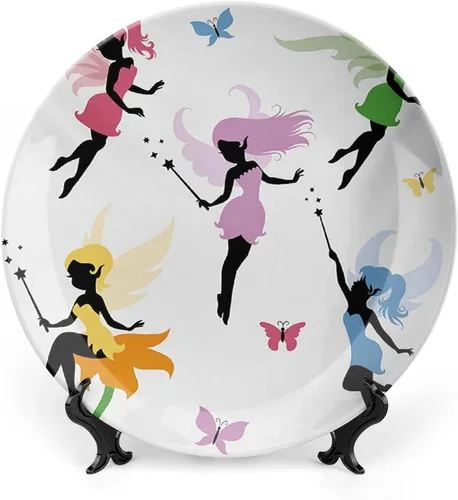 Vista 15 de Plato decorativo de cerámica de 6 pulgadas, cerámica familiar, Together We Make a Family Shaped as a House Print Ceramic Wall Hanging para cenas