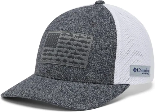 Vista 13 de Columbia Gorra unisex de malla con bandera de pez PFG para adultos, corona baja