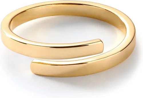 Vista 3 de PAVOI Anillo apilable giratorio chapado en oro de 14 quilates para mujer