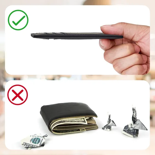 Vista 62 de Cartera Chelmon Slim RFID - Cartera de bolsillo frontal minimalista para tarjetas de crédito delgadas