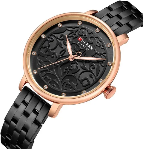 Vista 5 de Oro mujeres reloj negocios cuarzo reloj señoras lujo femenino reloj de pulsera reloj chica Relogio Feminin