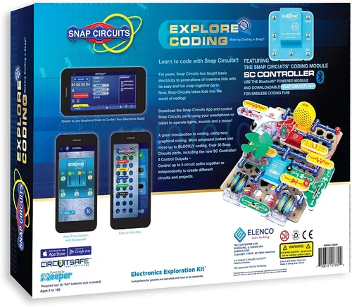 Vista 2 de Snap Circuits Explore Coding, juguete de construcción STEM para edades de 8 a 108 años, exclusivo de Amazon